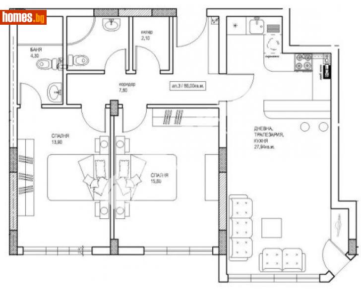 Тристаен, 109m² - Кв. Горна Баня, София - Апартамент за продажба - МИРЕЛА - 57391014