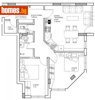 Тристаен, 80m² - Апартамент за продажба - 57391036