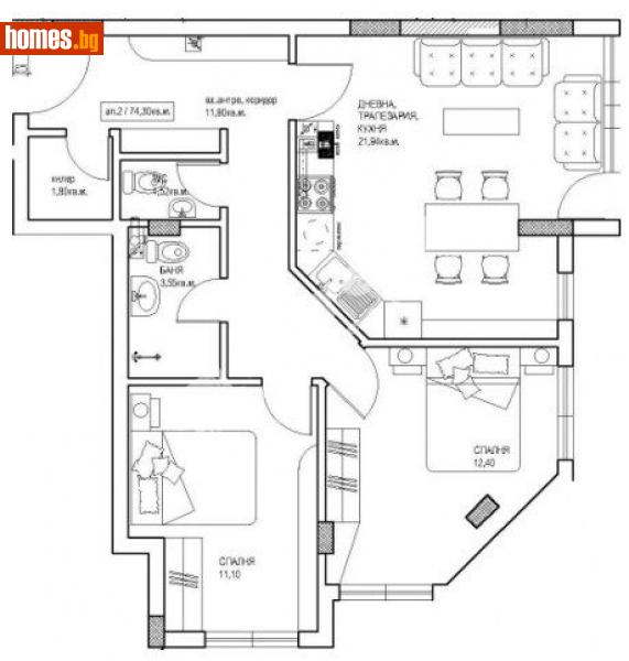 Тристаен, 100m² - Кв. Горна Баня, София - Апартамент за продажба - МИРЕЛА - 57391036