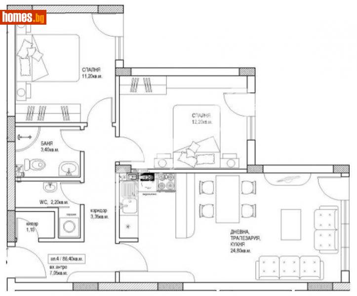 Тристаен, 93m² - Кв. Горна Баня, София - Апартамент за продажба - МИРЕЛА - 57411071