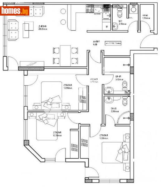 Четиристаен, 163m² - Кв. Горна Баня, София - Апартамент за продажба - МИРЕЛА - 57413798