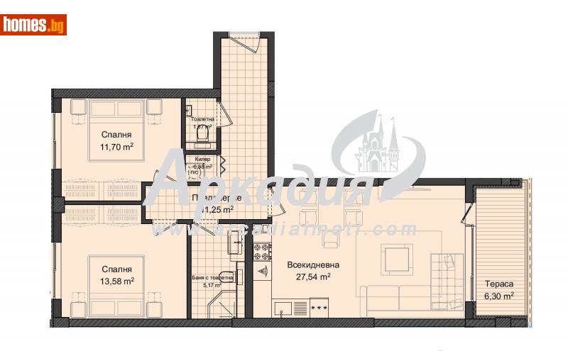 Тристаен, 112m² - Кв. Кършияка, Пловдив - Апартамент за продажба - АРКАДИЯ НЕДВИЖИМИ ИМОТИ - 66654204