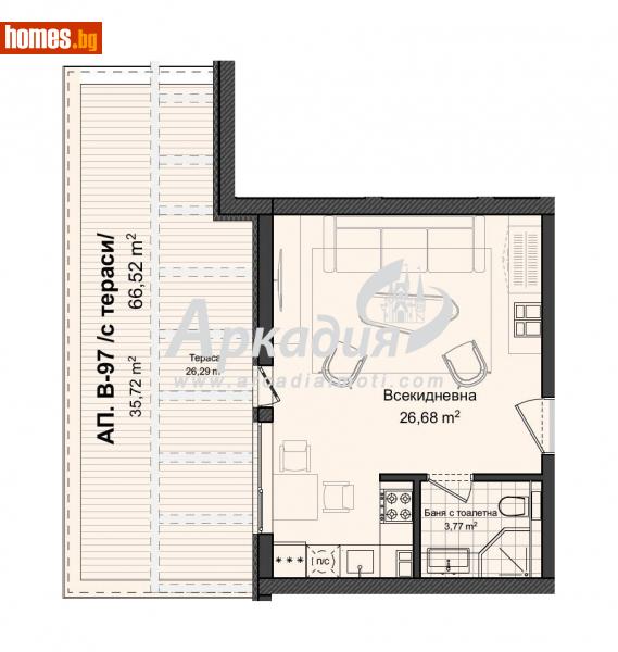 Едностаен, 78m² - Кв. Кършияка, Пловдив - Апартамент за продажба - АРКАДИЯ НЕДВИЖИМИ ИМОТИ - 66898709