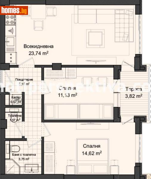 Тристаен, 93m² - Кв. Кършияка, Пловдив - Апартамент за продажба - ПЕРСПЕКТИВА - 67241256