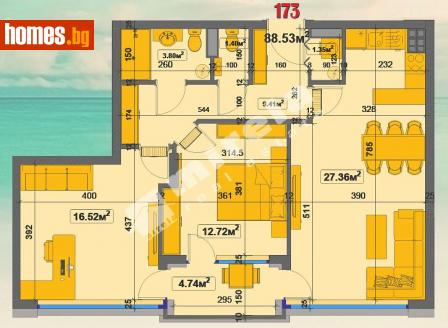 Тристаен, 107m² - Апартамент за продажба - 77090420