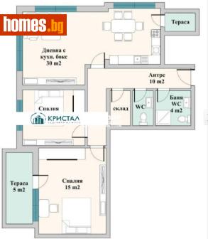 Тристаен, 114m² - Апартамент за продажба - 80441443