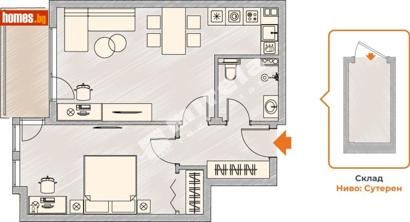 Двустаен, 84m² - Кв. Малинова Долина, София - Апартамент за продажба - МИРЕЛА - 80640110