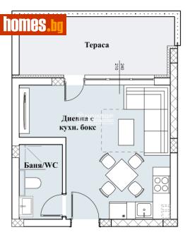 Едностаен, 44m² - Апартамент за продажба - 83579636