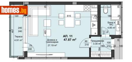 Едностаен, 64m² - Апартамент за продажба - 88059938