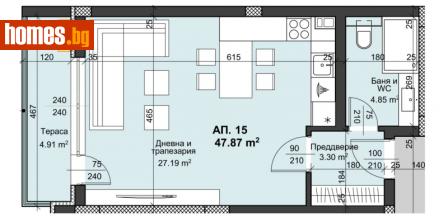 Едностаен, 62m² - Апартамент за продажба - 88059949