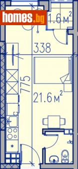 Едностаен, 44m² - Апартамент за продажба - 88096170