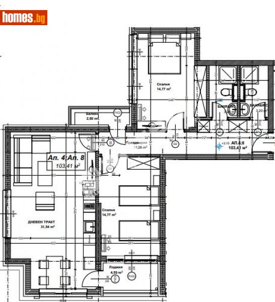 Тристаен, 119m² - Жк. Хаджи Димитър, София - Апартамент за продажба - МИРЕЛА - 88293360