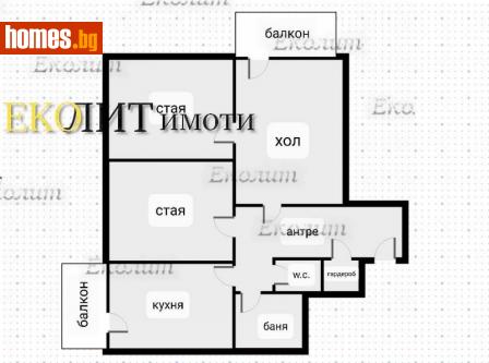 Тристаен, 78m² - Апартамент за продажба - 90602702