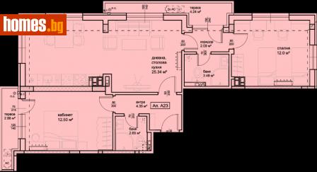 Тристаен, 98m² - Апартамент за продажба - 90754804