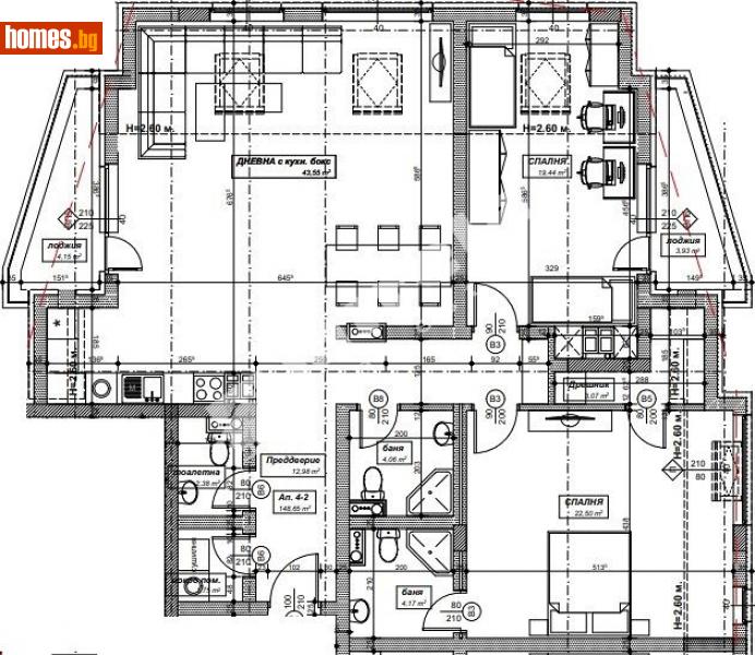 Тристаен, 222m² - Жк. Лозенец, София - Апартамент за продажба - МИРЕЛА - 90799024