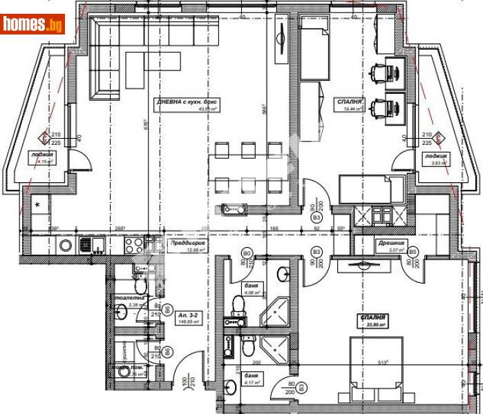 Тристаен, 222m² - Жк. Лозенец, София - Апартамент за продажба - МИРЕЛА - 90799133