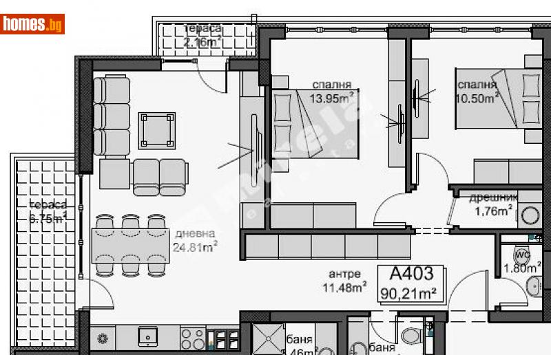 Тристаен, 103m² - Жк. Овча Купел, София - Апартамент за продажба - МИРЕЛА - 90850268