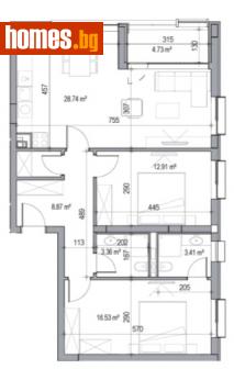 Тристаен, 112m² - Апартамент за продажба - 91131236