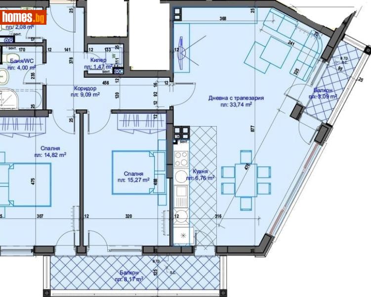 Тристаен, 129m² - Жк. Христо Смирненски, Пловдив - Апартамент за продажба - SpaceImoti - 94741162