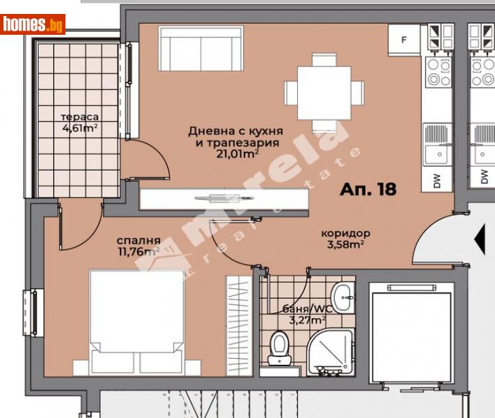 Двустаен, 61m² - Варна, Варна - Апартамент за продажба - МИРЕЛА - 95175068