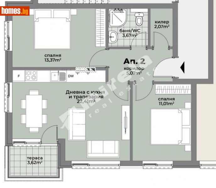 Тристаен, 88m² - Варна, Варна - Апартамент за продажба - МИРЕЛА - 95175140