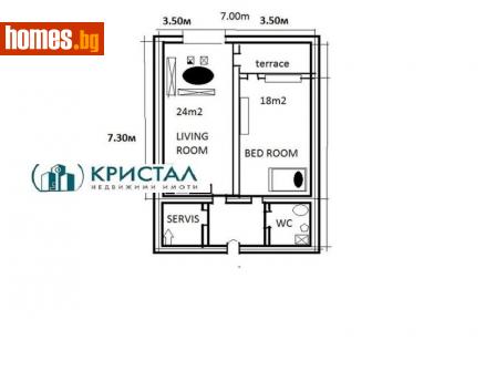 Двустаен, 77m² - Апартамент за продажба - 98600853