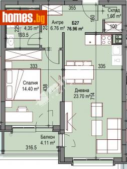 Двустаен, 77m² - Апартамент за продажба - 98900609