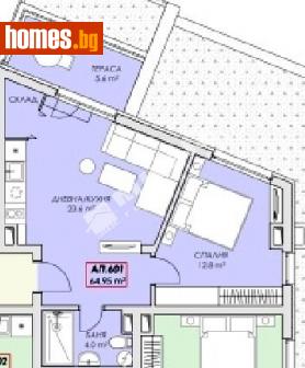 Двустаен, 64m² - Апартамент за продажба - 99010631