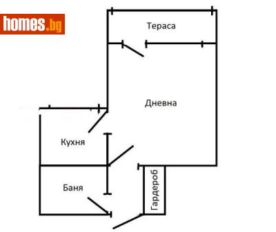 Едностаен, 38m² - Апартамент за продажба - 100099307