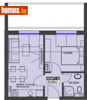 Двустаен, 62m² - Апартамент за продажба - 101081030