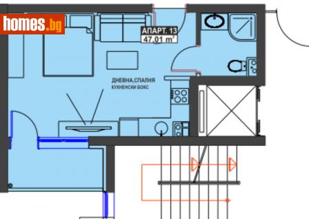 Едностаен, 47m² - Апартамент за продажба - 101133899