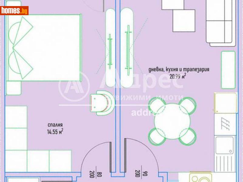 Двустаен, 76m² - Кв. Малинова Долина, София - Апартамент за продажба - АДРЕС НЕДВИЖИМИ ИМОТИ - 102543967