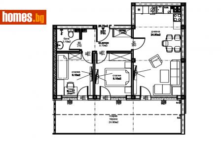 Тристаен, 97m² - Апартамент за продажба - 103200632