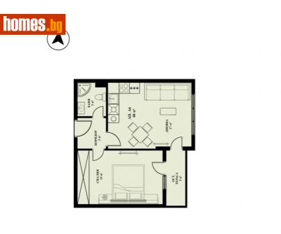 Двустаен, 57m² - Апартамент за продажба - 103945509