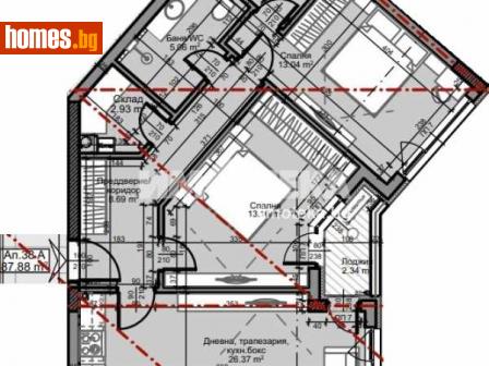 Тристаен, 102m² - Апартамент за продажба - 104334398