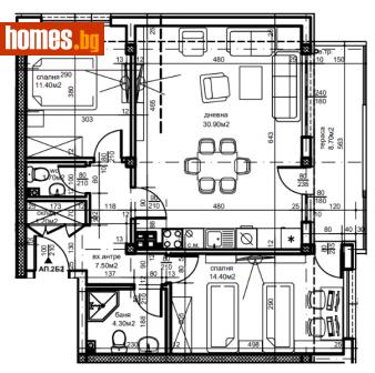 Тристаен, 104m² - Апартамент за продажба - 104592014