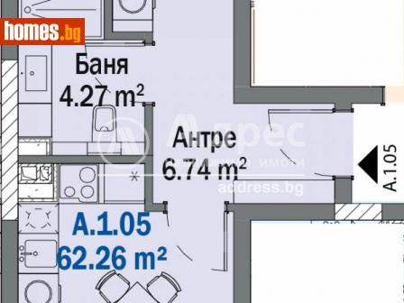 Двустаен, 62m² - Апартамент за продажба - 104630723