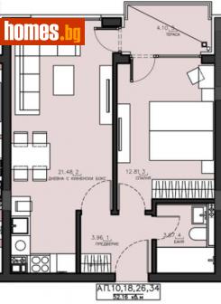 Двустаен, 62m² - Апартамент за продажба - 104770053