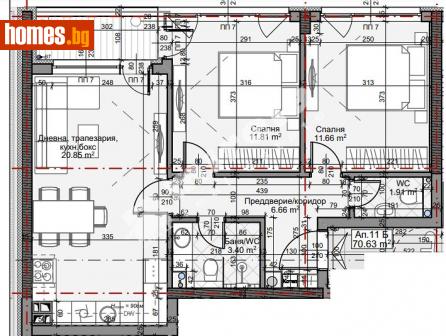 Тристаен, 83m² - Апартамент за продажба - 106030107