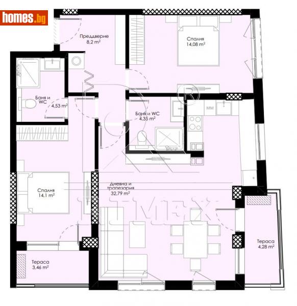 Тристаен, 118m² - Жк. Христо Смирненски, Пловдив - Апартамент за продажба - Римекс Имоти - 107188204