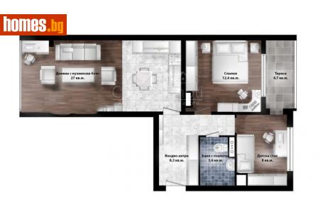 Тристаен, 68m² - Апартамент за продажба - 107213136
