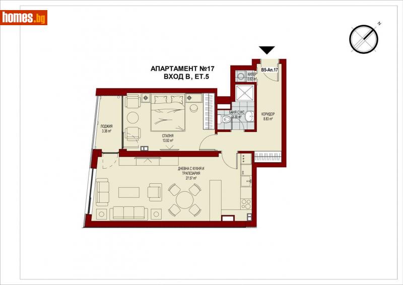 Двустаен, 80m² -  Център, София - Апартамент за продажба - Golden Key  - 107224070