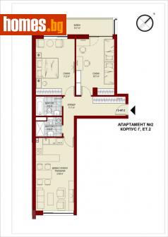 Тристаен, 113m² - Апартамент за продажба - 107224230