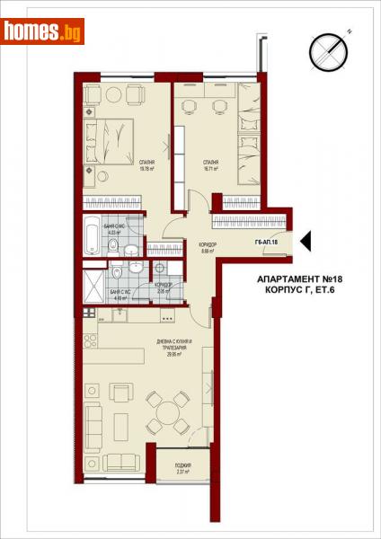 Тристаен, 118m² -  Център, София - Апартамент за продажба - Golden Key  - 107224458