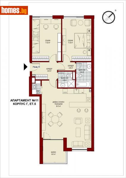 Тристаен, 132m² -  Център, София - Апартамент за продажба - Golden Key  - 107224478