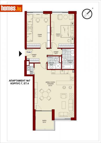 Тристаен, 132m² -  Център, София - Апартамент за продажба - Golden Key  - 107224498