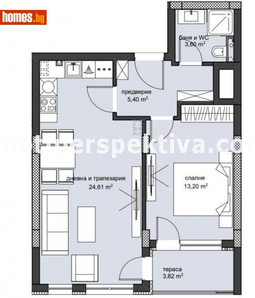 Двустаен, 68m² - Жк. Христо Смирненски, Пловдив - Апартамент за продажба - ПЕРСПЕКТИВА - 107376456