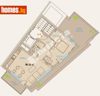 Двустаен, 132m² - Апартамент за продажба - 107454076