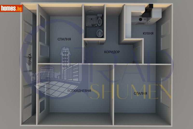 Тристаен, 79m² -  Център, Шумен - Апартамент за продажба - GradShumen - 107503681