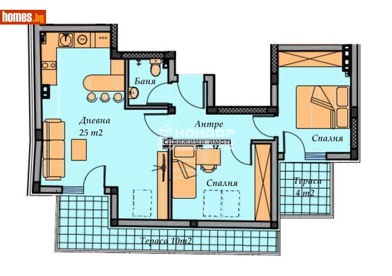 Тристаен, 100m² - Жк. Христо Смирненски, Пловдив - Апартамент за продажба - КОНДОР НЕДВИЖИМИ ИМОТИ - 107655864